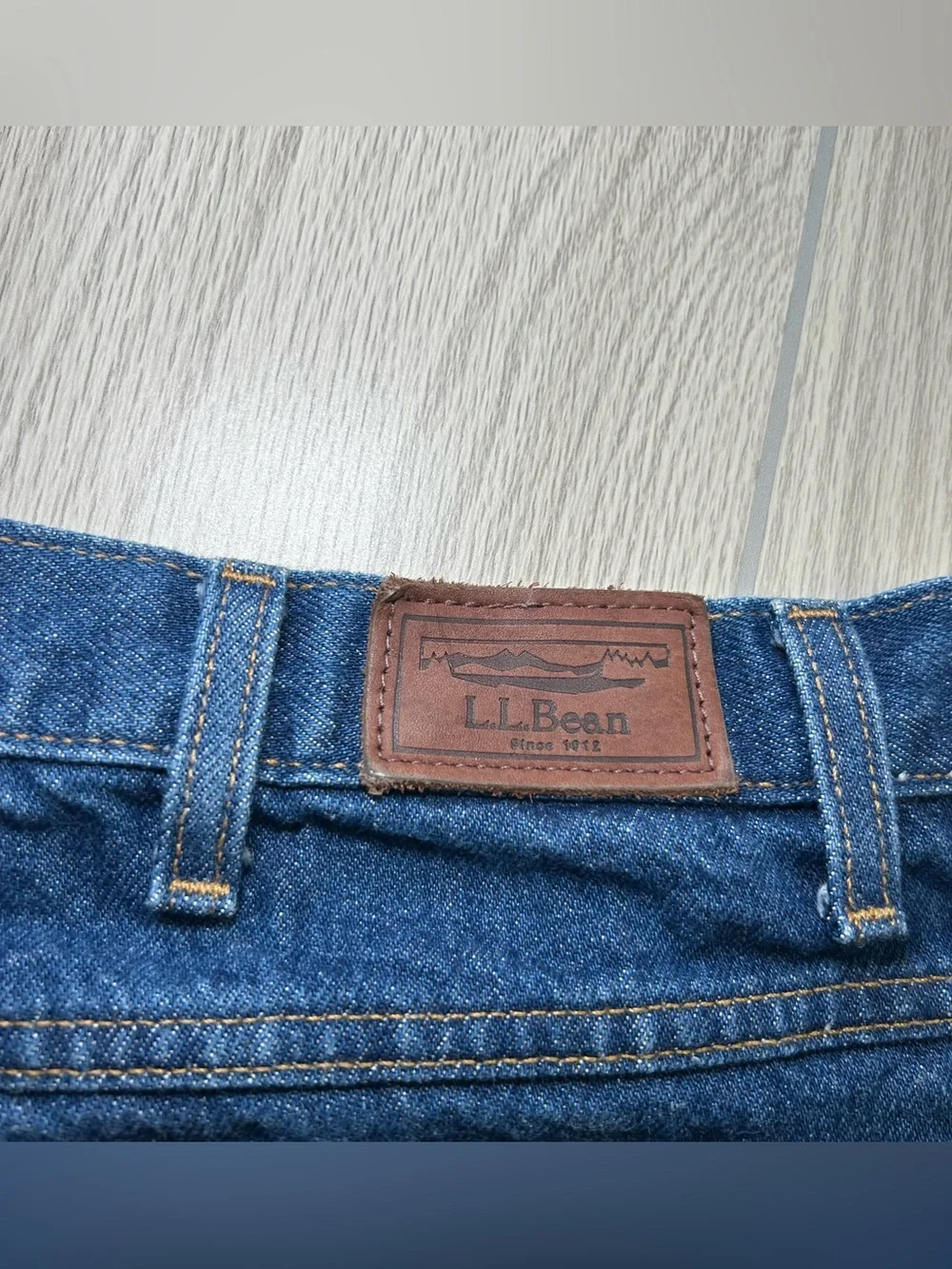 L.L. Beans Jeans Men’s 37X29 Blue Denim Natural Fit Straight Leg 100% Cotton